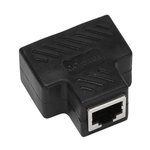 2 Port RJ45 Splitter Adapter LAN Network Ethernet Extender Connector Plug Lot 4pcs 1