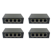 4X 4 Port Gigabit POE Extender 100/1000M Netzwerk Extender IEEE802.3Af/At Plug& für PoE NVR IP Kamera AP