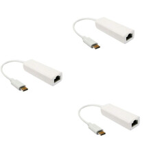 3X USB-C to Ethernet NIC Type-C to RJ45 LAN Network Dongle Connector, for 3 to Network Adapter for