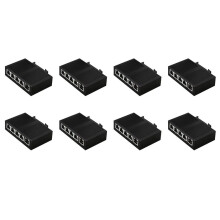 8X 5 Port 100Mbps Network Ethernet Industrial Grade Unmanaged Rail Type Industrial Network Splitter