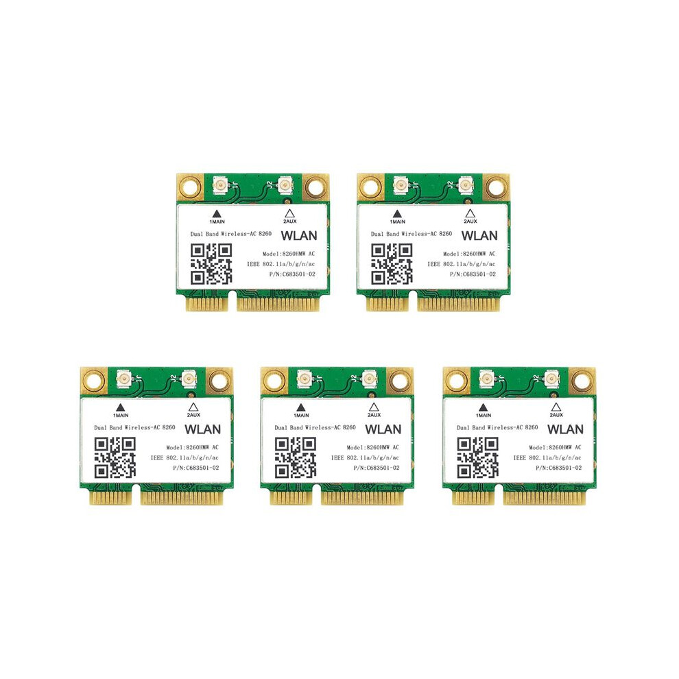 5X 1200Mbps Network Card 8260Hmw Ac 2.4G+5G Pci-E Card 4.2 Card 802.11Ac 867Mbps For Laptop/Computers 4713705203534