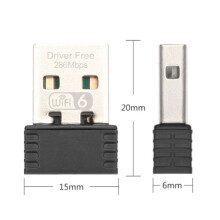5X Adaptateur WiFi 6 Sans Fil AX286 802.11Ax 2,4 GHz, Pilote Gratuit, Carte RéSeau USB pour Ordinateur Win7/10/11, RéCepteur WiFi