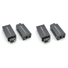 2 Par Gigabit 100/1000M A/B SC Ethernet Fiber Media Converter Rj45 Optic Transceiver 20KM Fibra