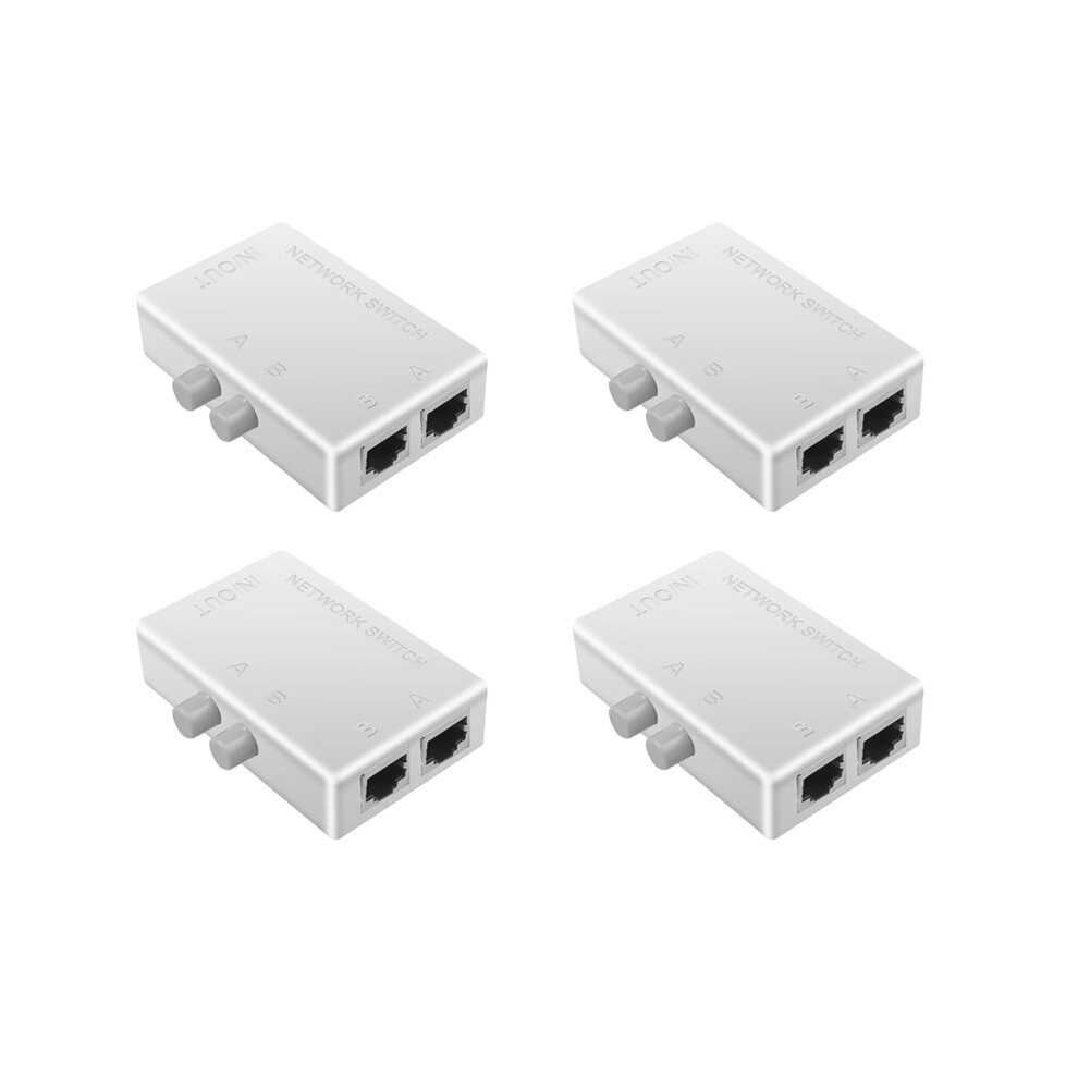 4X Rj45 Network 2 Port Lan Ethernet Network Box Switcher Rj45 Splitter Dual 2 Way Port Manual Sharing 6034189253326