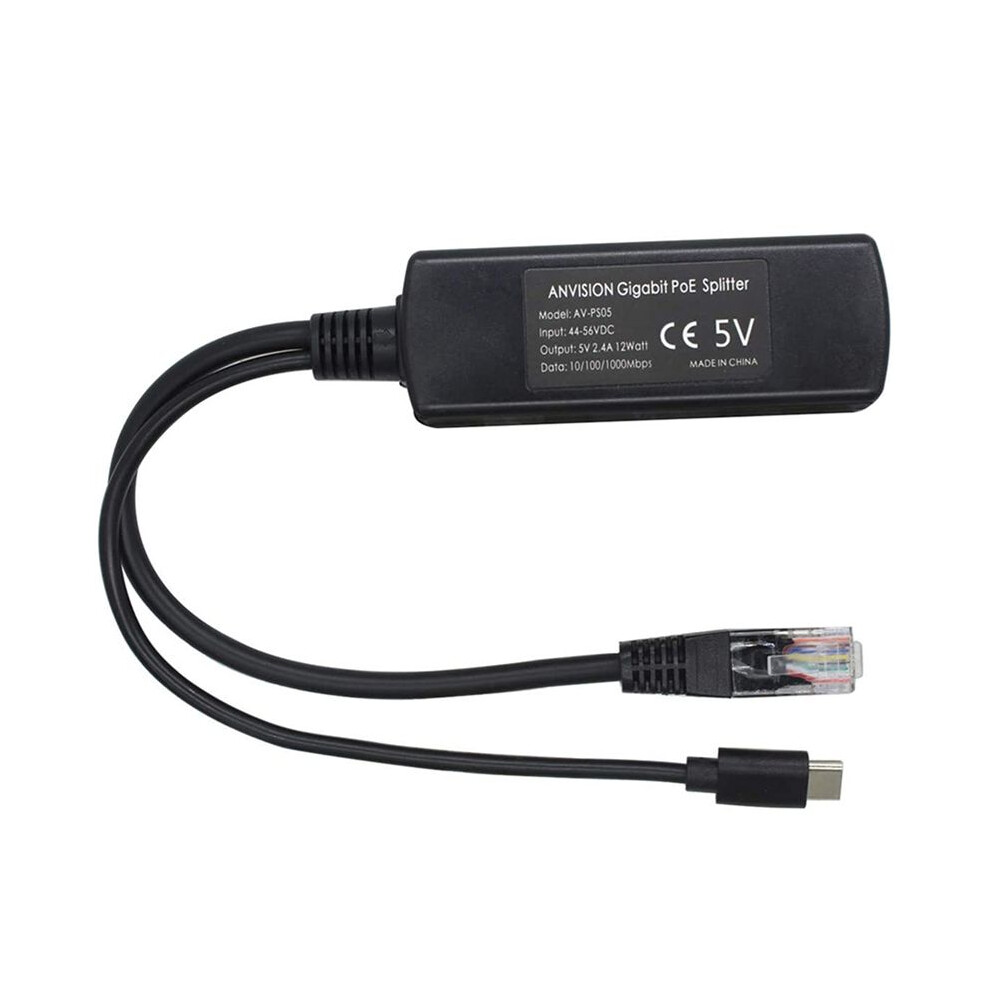 4-Pack 5V Gigabit Poe Splitter, Usb Type C, 48V To 5V 2.4A Adaper, Ieee 802.3Af Compliant 6031896103760