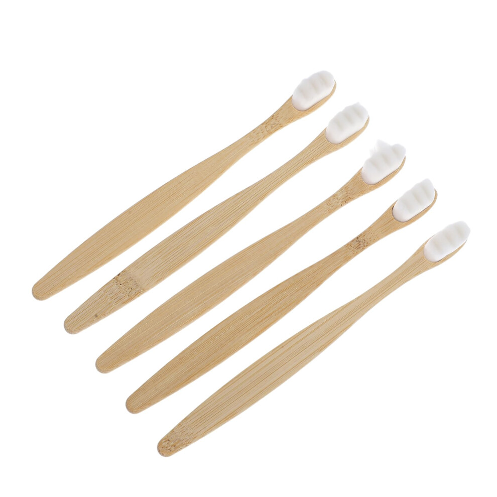 Soft Bristle Travel Toothbrush for Adults, Gentle for Sensitive Gums, Compact 5 Pack with Round Head