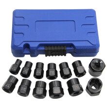 Ensemble de 13 pièces pour retirer les boulons et écrous à percussion, acier au Chrome Vanadium, noir