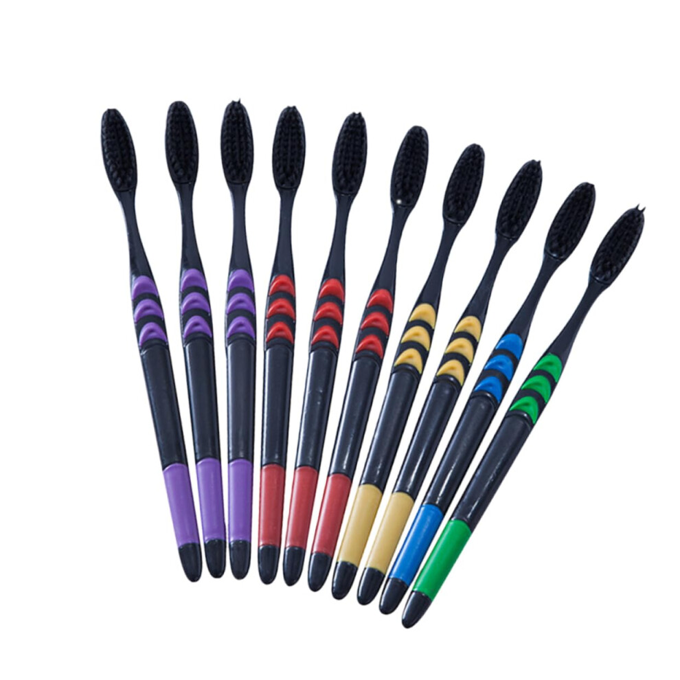 Charcoal Toothbrush Soft Bristles 20 Pack with Wheat Straw Handle for Travel and Home Use