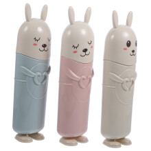 Travel Toothbrush Holder Set 4 in 1 Cartoon Animal Cup Compact Durable for Kids and Adults