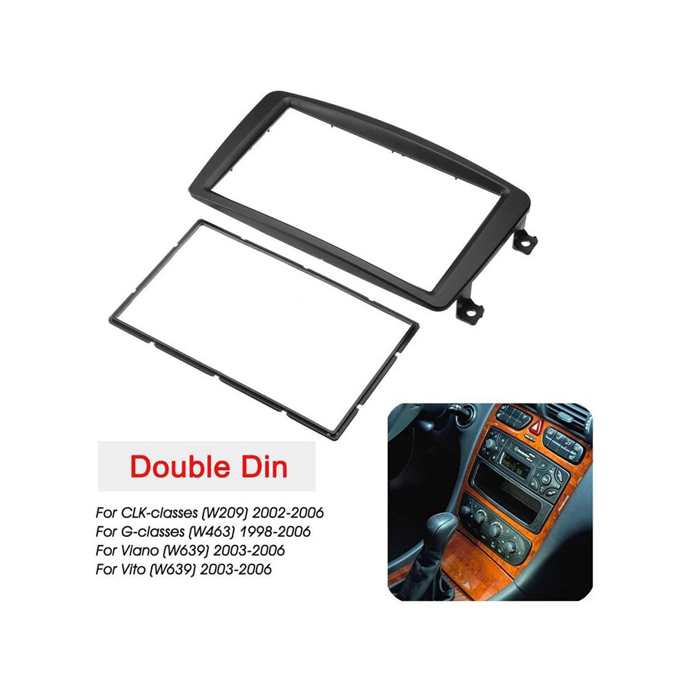 4X 2 Din Car Radio Fascia Dvd Player Panel Kits Stereo Dash Frame For C Clk G Class Viano W203 W209 W463 6032848743485