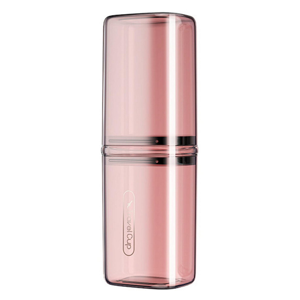 Pink Travel Toothbrush Holder With Toothpaste Dispenser, Dustproof Waterproof 2 In 1 Case For Camping