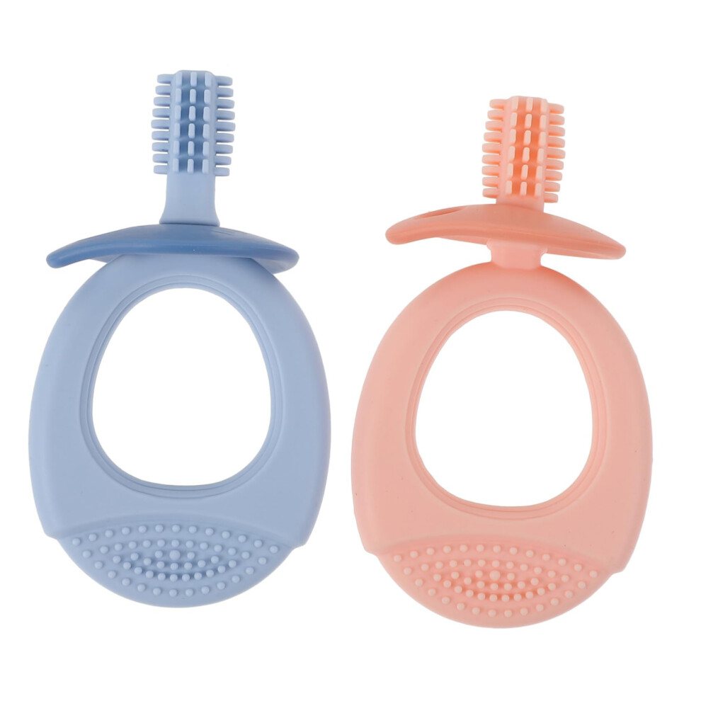 Baby Finger Toothbrush 2pcs Soft Silicone for Teething Toddlers with Gentle Gum Massage