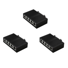 3X 5 Port 100Mbps Network Ethernet Industrial Grade Unmanaged Rail Type Industrial Network Splitter