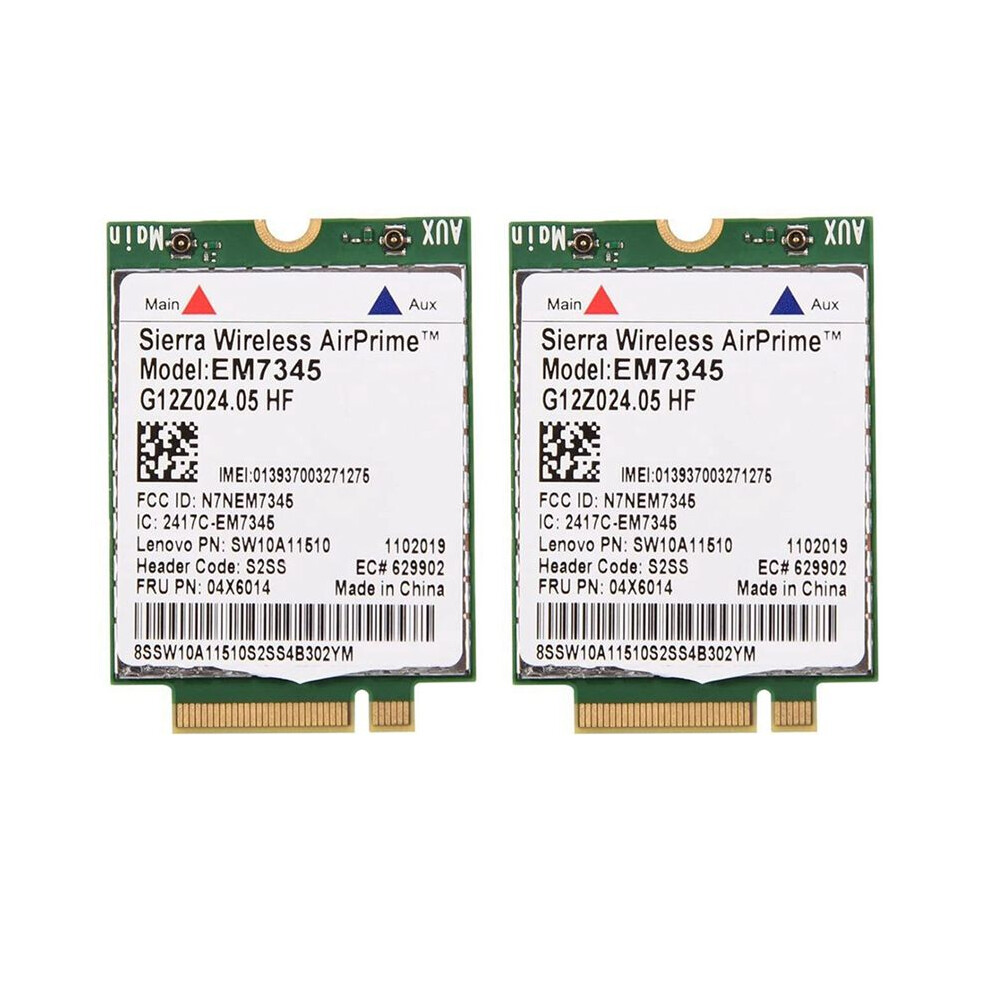 2X Network Card, Em7345 4G Lte Wwan Card Module For X250 X1c W550 T450 X240 T440 Support For Lte/Hspa+ /Emea 6031969057112