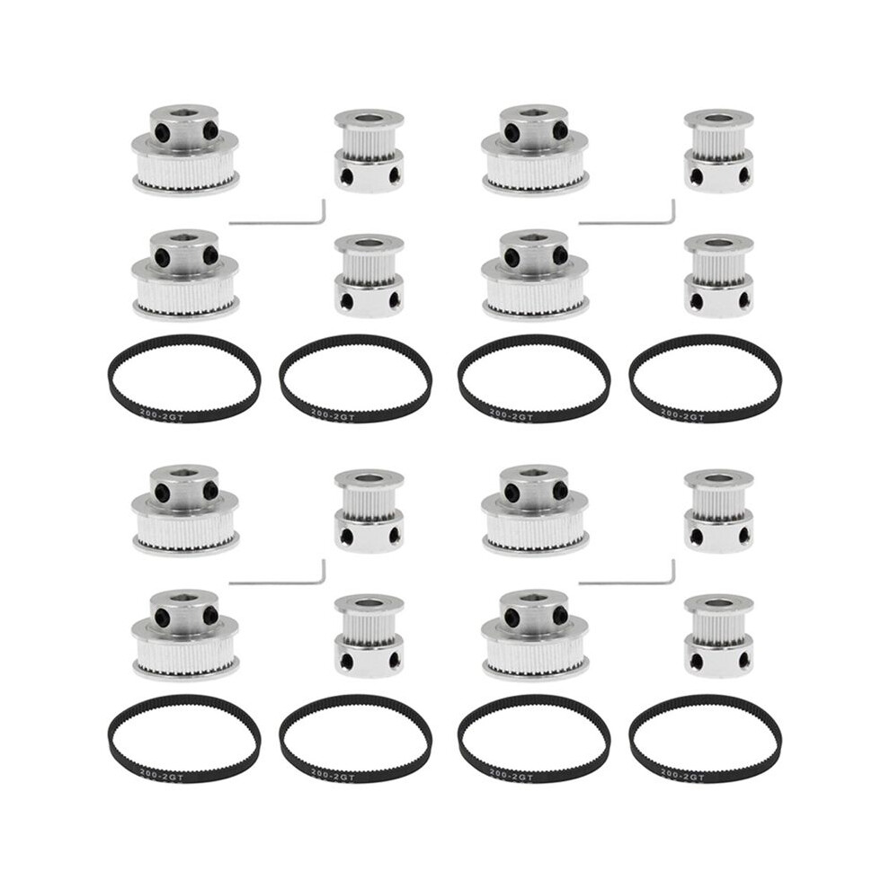 8 Sets Gt2 Timing Belt Idler Pulley Aluminum Synchronous Wheel Kit For 3D Printer Cnc Mechanical Drive 6033799460186