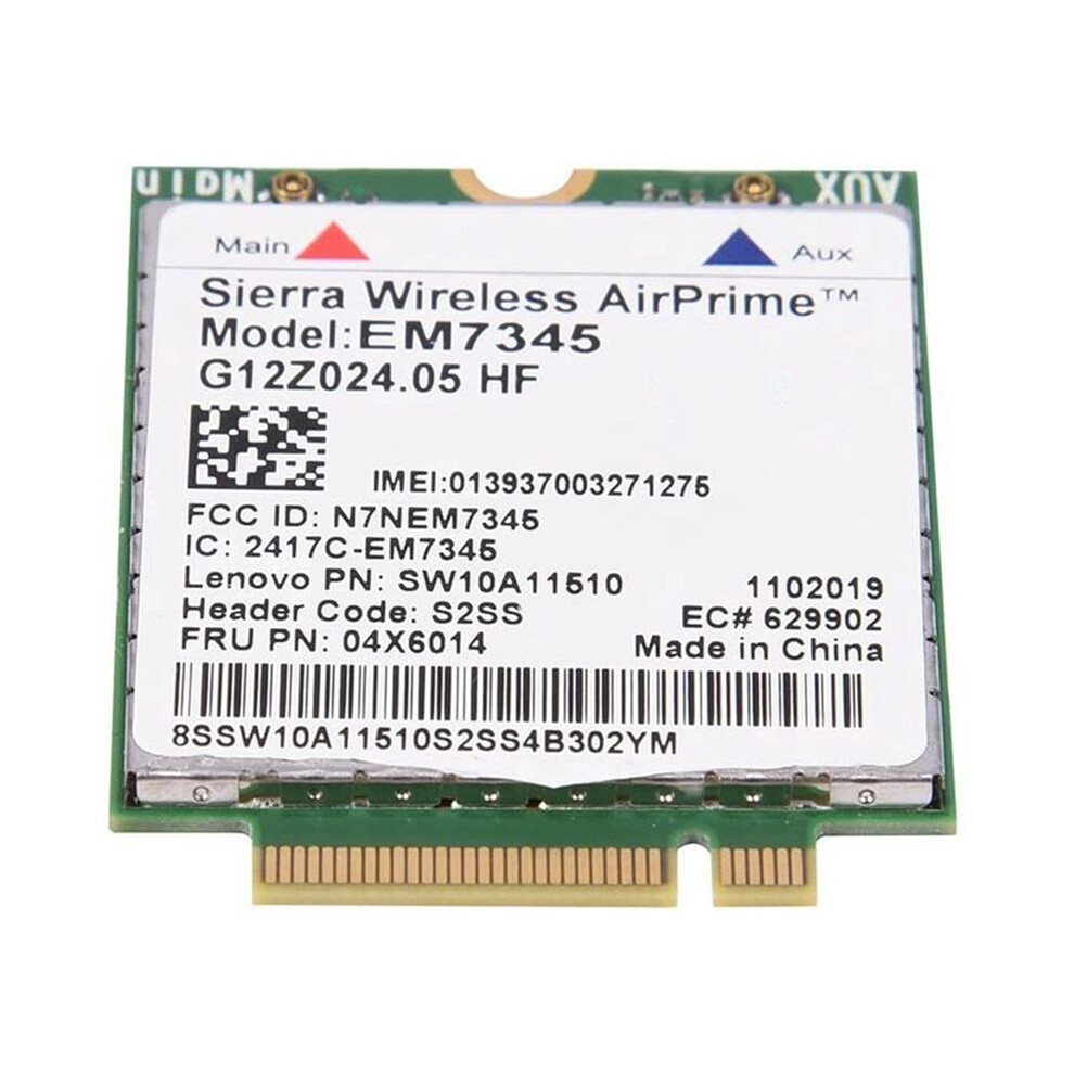 2X Network Card, Em7345 4G Lte Wwan Card Module For X250 X1c W550 T450 X240 T440 Support For Lte/Hspa+ /Emea 4713920615280