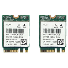 2X Tarjeta de Red Inalámbrica DW1820 QCNFA344A 2,4G + 5G de Doble Banda Gigabit 4,1 NGFF Tarjeta de Red Compatible con 802.11AC