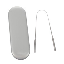 Stainless Steel Tongue Scraper for Adults with Comfort Grip and Box for Fresh Breath Care