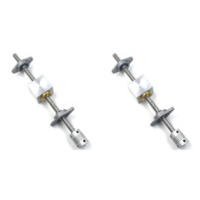 2 Juego de 200 mm de Longitud 8 mm de Diámetro Vertical Plata 2 mm Varilla Roscada Y Cojinete Montado En Bloque de Almohada Kit de Tornillo de Plomo