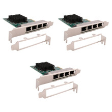 3X Netwerkkaarten Netwerk-/Ethernet-/Lan-Adapter PCI-E-Netwerkkaart Realtek RJ45 Internet Ethernet Gigabit 4-Poorts Netwerkkaart