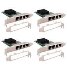 4X Tarjetas de Red Adaptador de Red/Ethernet/Lan Tarjeta de Red PCI-E Realtek RJ45 Internet Ethernet Gigabit Tarjeta de Red de 4 Puertos