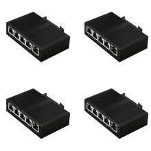 4X 5 Port 100Mbps Network Ethernet Industrial Grade Unmanaged Rail Type Industrial Network Splitter