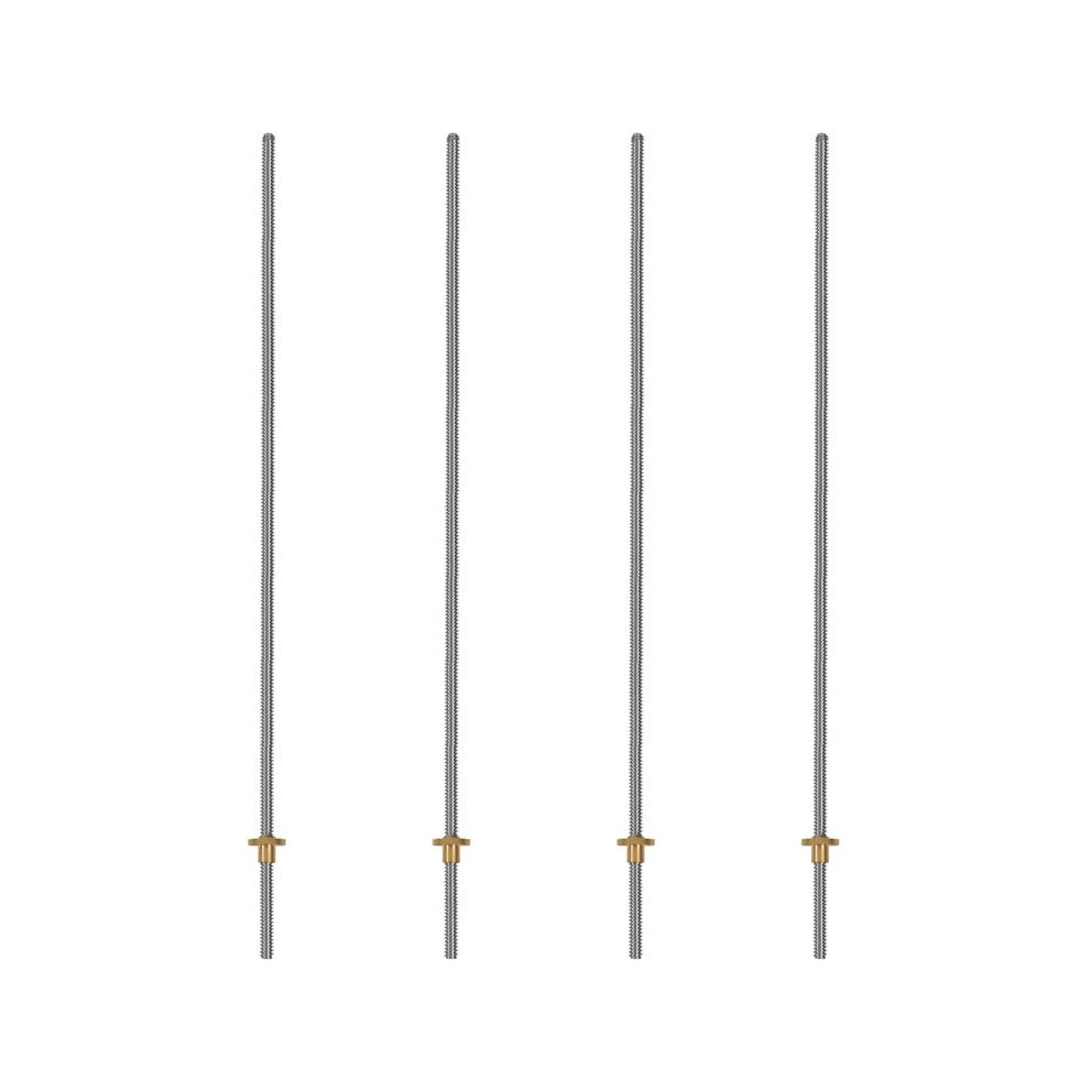 4Set 500Mm T8 Lead Screw And Brass Nut ( Thread, 2Mm Pitch, 4 Starts, 8Mm Lead) For 3D Printer Z Axis 6031015822107