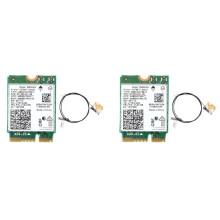 2X 9560NGW Carte WiFi+Antenne 1730Mbps Sans Fil AC 9560 Double Bande 2.4G+5G BT 5.0 802.11Ac M.2 CNVI 9560NGW Adaptateur Sans Fil