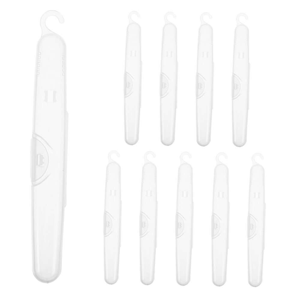 10pcs Travel Toothbrush Case with Head Protection Durable PP Holder for Business Trips