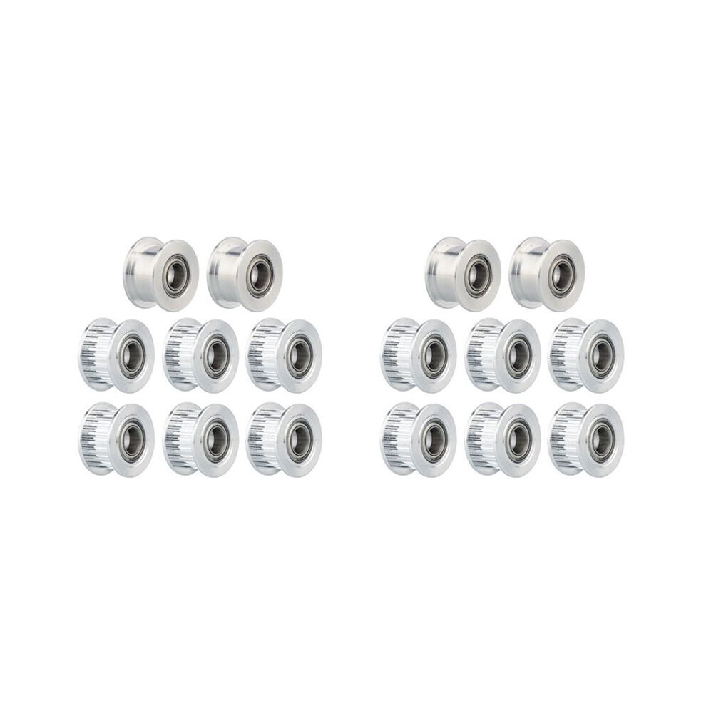 2X 3D Printer Idler Gt2 20 Tooth Synchronous Pulley Inner Hole 5Mm Width 6Mm Suitable For Vzbot 3D Printer Silver 6033193069350