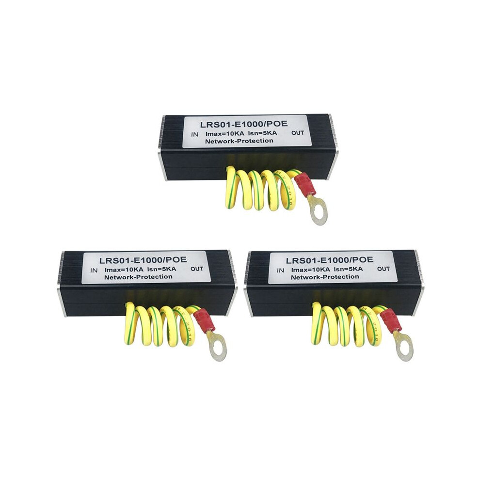 3X 100/1000M Poe Ip Camera Network Poe Rj45 & Poe Surge Protector Protection Device Arrester Spd 1000M 6031762687974