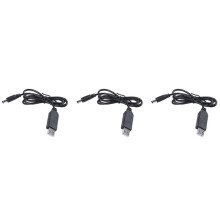 3X 5V to 12V 2.1mm x 5.5mm Module Converter Male Connector Jack Power Cable Plug,USB to Cable -1M