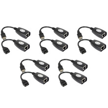 5X USB to RJ45 RJ 45 LAN Cable Extension Adapter Extender USB to Network Port Signal Amplifier