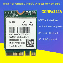 20X Tarjeta de Red Inalámbrica DW1820 QCNFA344A 2,4G + 5G de Doble Banda Gigabit 4,1 NGFF Tarjeta de Red Compatible con 802.11AC