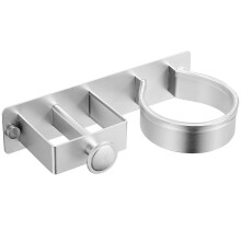 Hair Dryer Holder Space Aluminum Wall Mounted Organizer for Bathroom with Curling Iron Storage