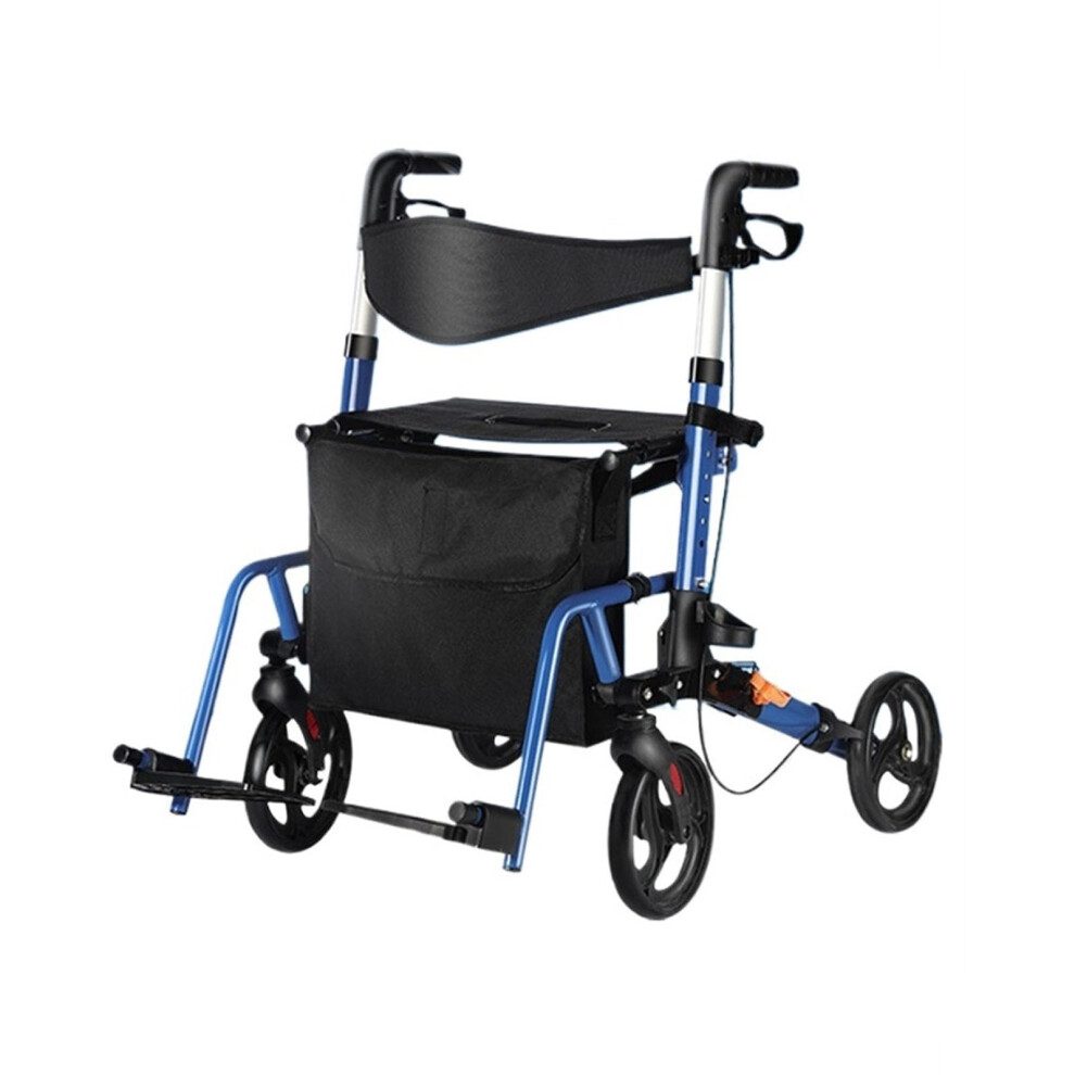 Upright Walker with Seat and Armrests for Seniors, 3 in 1 Rollator with Commode, Foldable Wheels