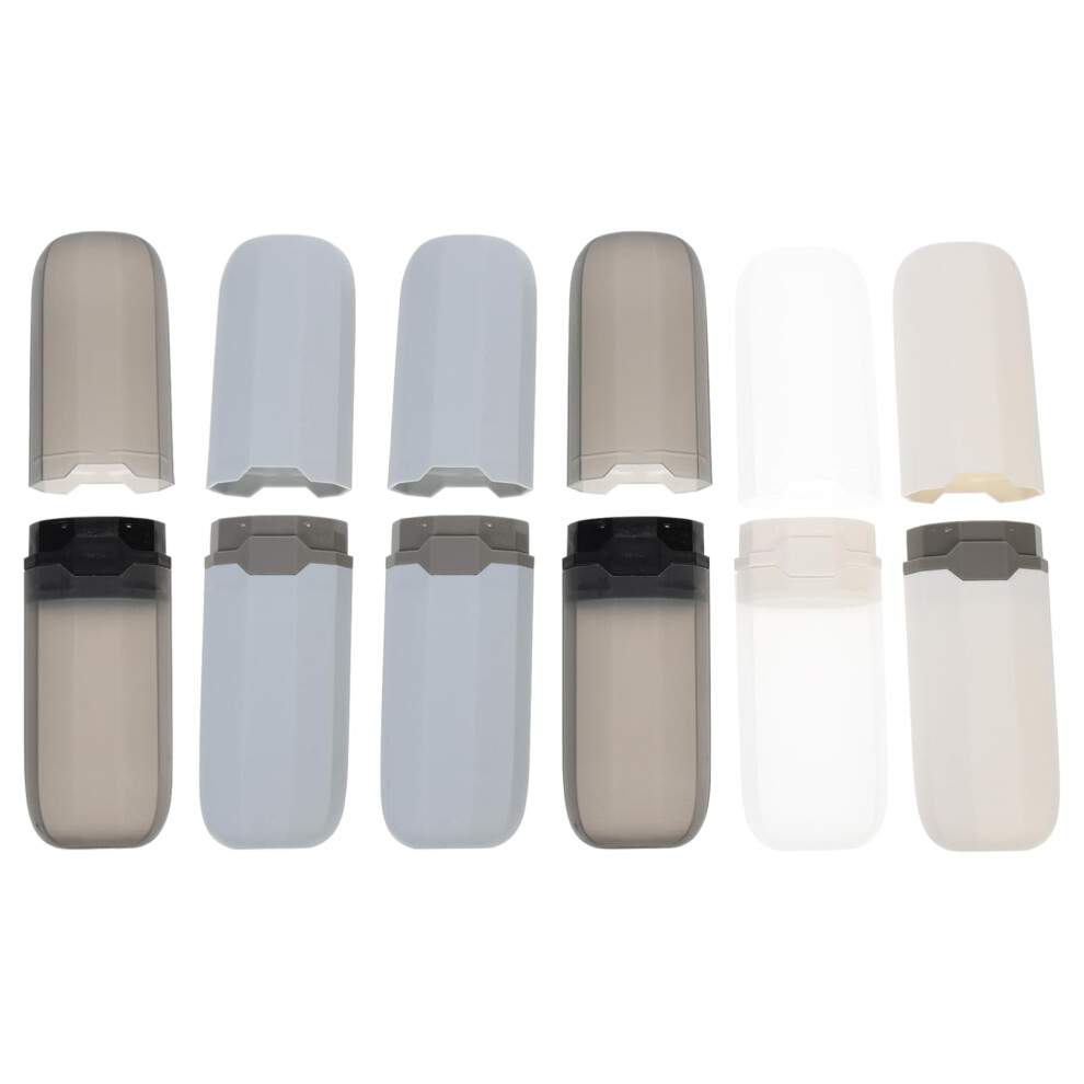 6pcs Travel Toothbrush Case with Buckle Closure, Compact and Durable Holder for Travel and Gym