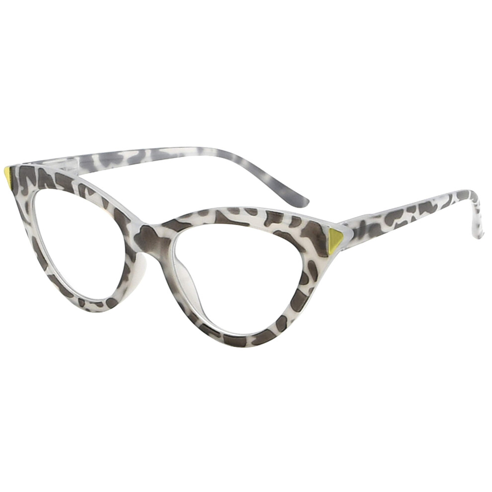 Grey Cat Eye Reading Glasses Tortoise +1.00 For Women Fashion Cateye Frame Readers