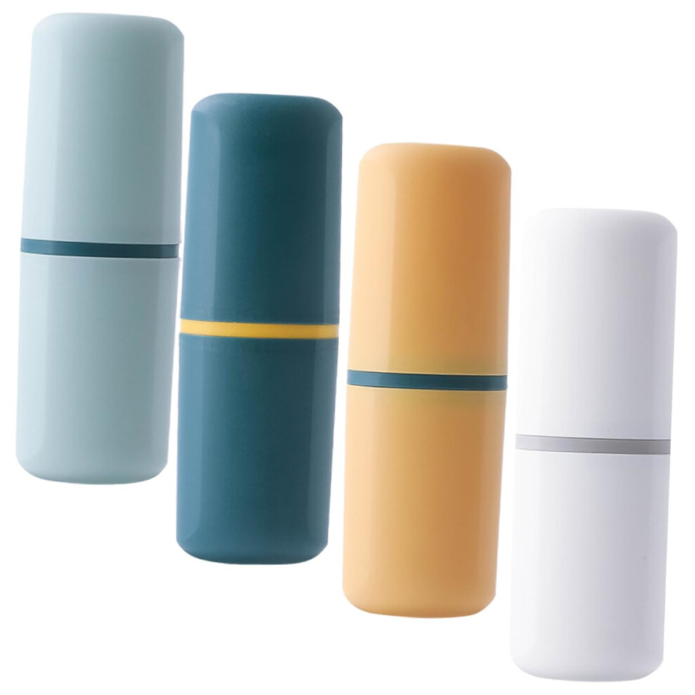 Travel Toothbrush Case 2 in 1 Holder and Cup, Durable Plastic Organizer for Toothpaste and Brush