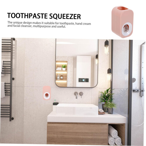 Automatic Toothpaste Squeezer and Dispenser Wall Mounted Durable Plastic for Bathroom Family Use 2