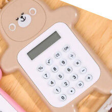 Cute Yellow Bear Mini Calculator 8-Digit Portable Cartoon Gift for Girls