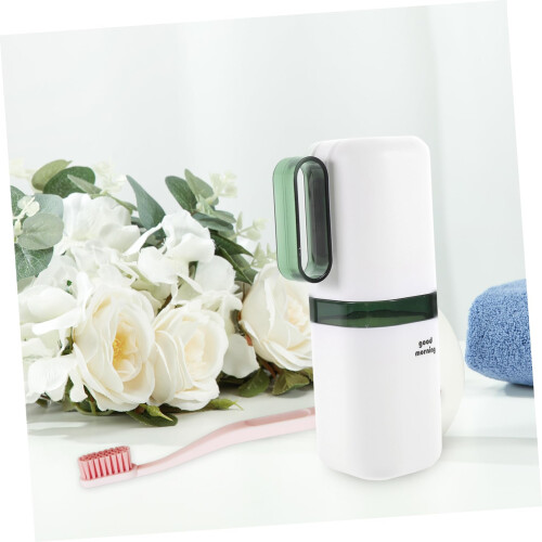2Pcs Travel Toothbrush Case with Toothpaste Holder, Impact Resistant, Compact 2 in 1 Storage 2