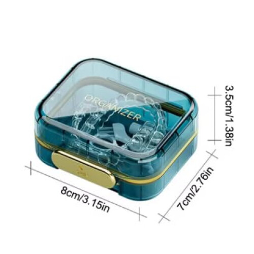 Tovvmai 2pcs Retainer Case with Secure Seal Closure, Compact Denture Storage Box for Travel 1
