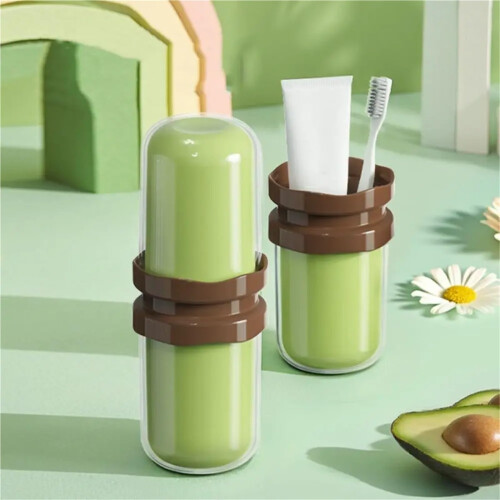 Large Capacity Travel Toothbrush Case and Holder with Dual Function Dustproof Cup Design 2