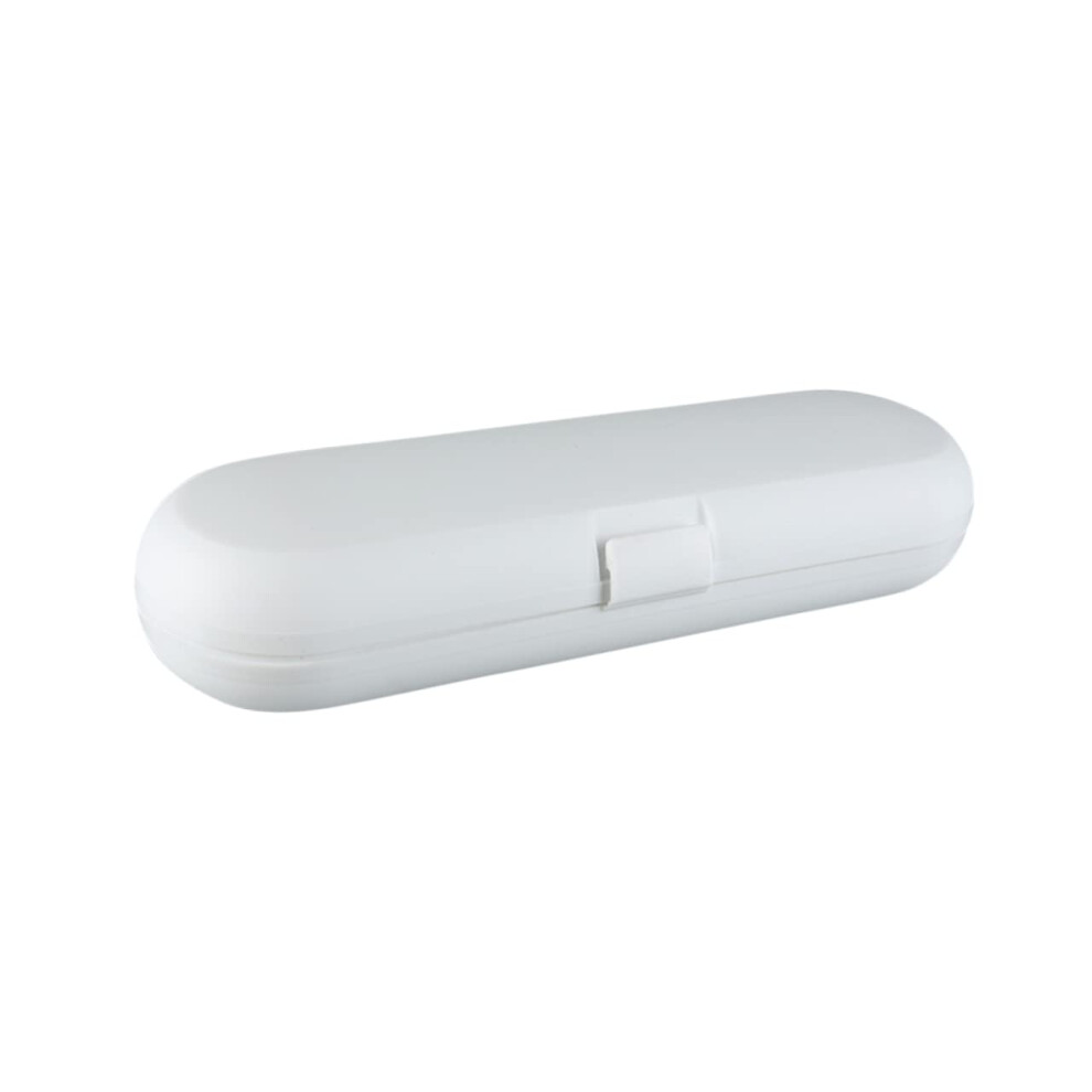 White Travel Toothbrush Case With Secure Closure, Durable Easyclean Holder For Camping And Daily Use