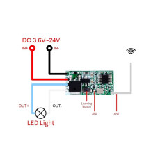 5pcs 433.92Mhz Universal Wireless 3.6V-24V Remote Control 1 CH RF Relay Receiver LED Light Controller DIY Kit