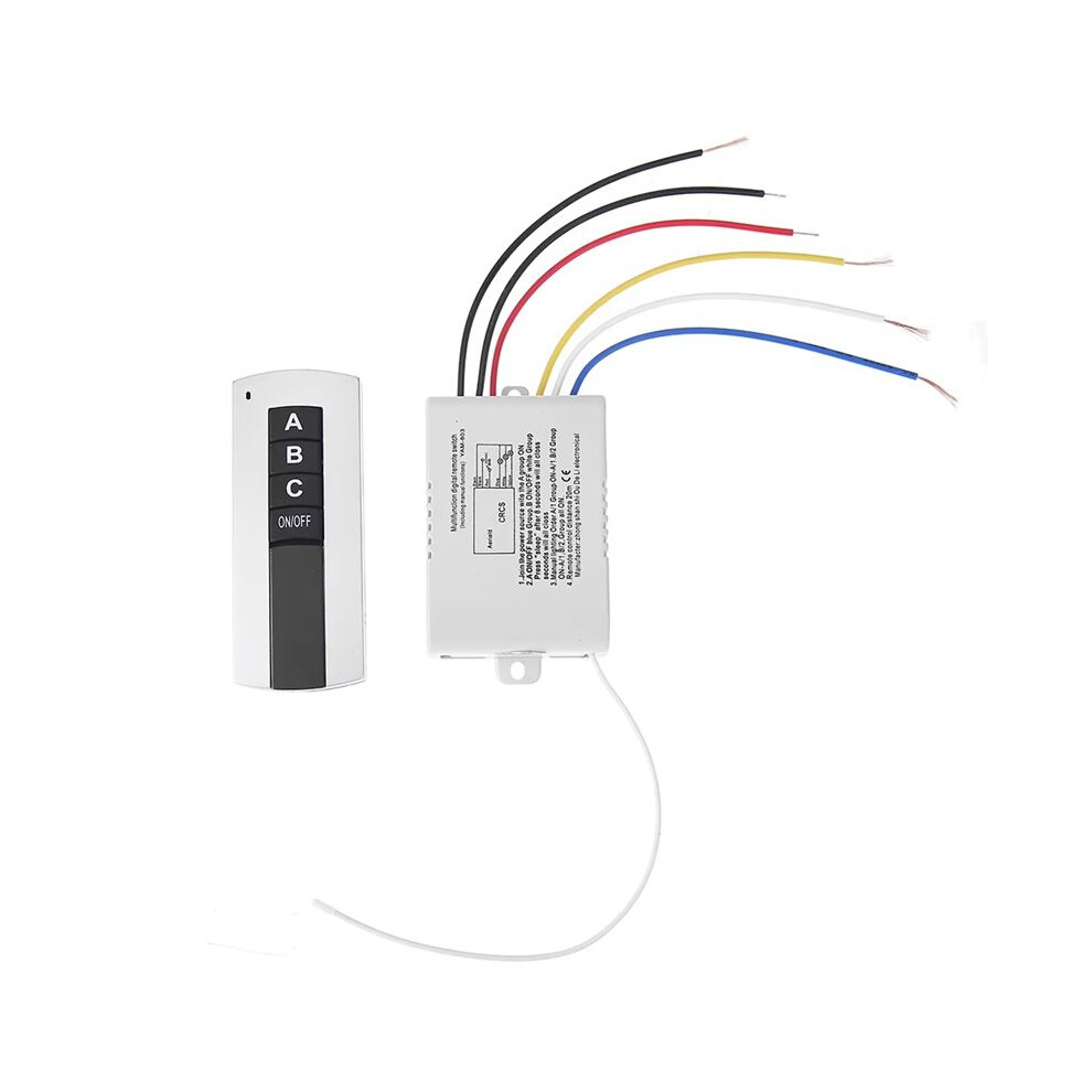 3 Way /Off 220V Wireless Remote Control For Lamp Light Home Remote Control Receiver Transmitter 4713989171918