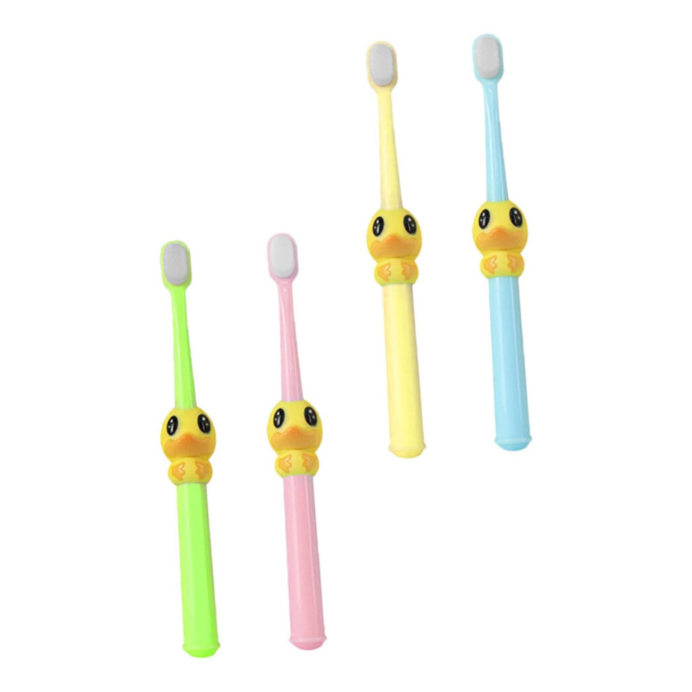 Kids Toothbrush Set with Soft Gentle Bristles, Fun Cartoon Design for Ages 210, 4pcs
