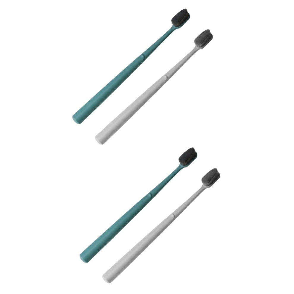 4pcs Extra Soft Bristle Travel Toothbrush for Adults with Protective Tube Bulk Pack