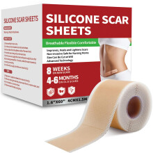 (4cmx150cm, Red) Silicone Scar Treatment Skin Tone Effective Scar Sheets Waterproof Scar Removal Tape Strips for Acne Surgery Burn